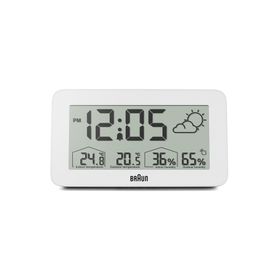 Braun BC13WP Beyaz Dijital Hava Durumu Alarmlı Masa Saati