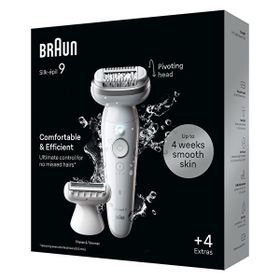 Braun Se 9041 Gümüş Silk-Épil 9 Islak Kuru Kalıcı Pürüzsüz Cilt Epilasyon Cihazı