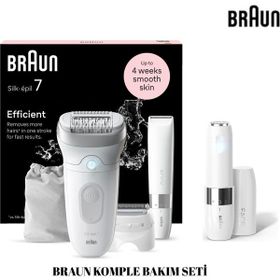 Braun Silk Epil 7 7-441 Beyaz Epilatör + Braun FS1000 Entegre Işıklı Mini Yüz Tüy Alıcı