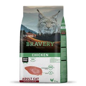 Bravery Sterilized Tavuklu Tahılsız Kısırlaştırılmış Yetişkin 2 kg Kedi Maması