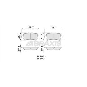Braxis AB0180 Arka Fren Balatası
