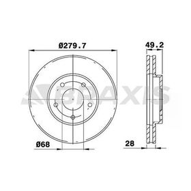 Braxis AE0137 Nissan Primera P12 03-10 X-Trail 01-10 Maxima 10- 280X5 402064U101 Havalı Ön Fren Diski