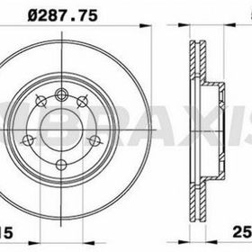 Braxis AE0160 Havalı Ön Fren Diski