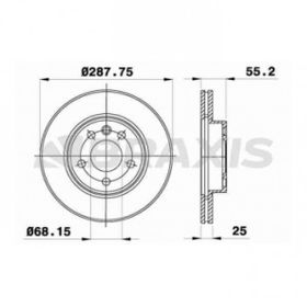 Braxis AE0160 Havalı Ön Fren Diski