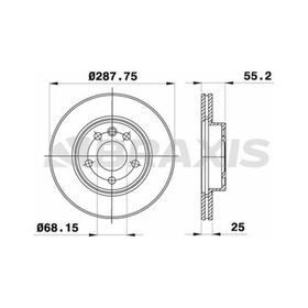 Braxis AE0160 Havalı Ön Fren Diski
