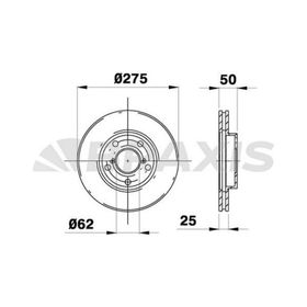 Braxis AE0183 Havalı Ön Fren Diski