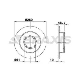Braxis AE0562 Honda Civic VI 01-06 260X4 SDB000290 Düz Arka Fren Diski