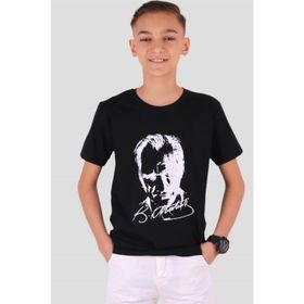 Breeze Atatürk Baskılı Siyah 4-14 Yaş Erkek Çocuk T-shirt
