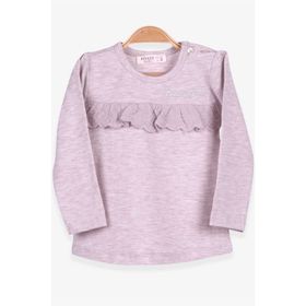 Breeze Bej Melanj 1-4 Yaş Uzun Kollu Güpürlü Kız Çocuk T-shirt