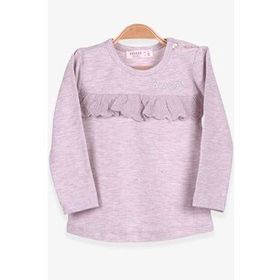 Breeze Bej Melanj 1-4 Yaş Uzun Kollu Güpürlü Kız Çocuk T-shirt