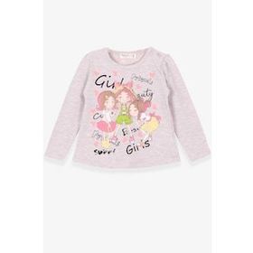 Breeze Bej Melanj 1.5-5 Yaş Uzun Kollu Dostluk Temalı Kız Çocuk T-shirt