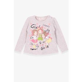 Breeze Bej Melanj 1.5-5 Yaş Uzun Kollu Dostluk Temalı Kız Çocuk T-shirt