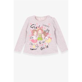 Breeze Bej Melanj 1.5-5 Yaş Uzun Kollu Dostluk Temalı Kız Çocuk T-shirt