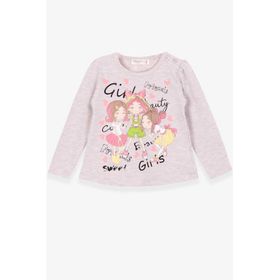 Breeze Bej Melanj 1.5-5 Yaş Uzun Kollu Dostluk Temalı Kız Çocuk T-shirt