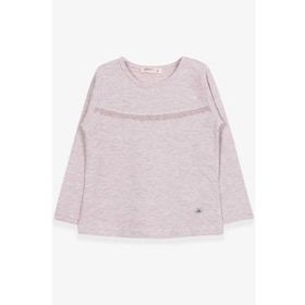 Breeze Bej Melanj 2-6 Yaş Uzun Kollu Güpürlü Kız Çocuk T-shirt