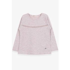 Breeze Bej Melanj 2-6 Yaş Uzun Kollu Güpürlü Kız Çocuk T-shirt