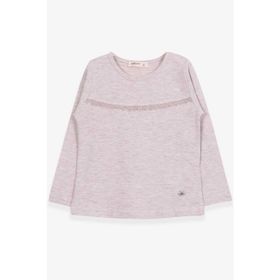 Breeze Bej Melanj 2-6 Yaş Uzun Kollu Güpürlü Kız Çocuk T-shirt