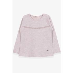 Breeze Bej Melanj 2-6 Yaş Uzun Kollu Güpürlü Kız Çocuk T-shirt