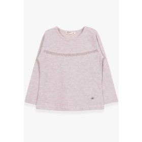 Breeze Bej Melanj 2-6 Yaş Uzun Kollu Güpürlü Kız Çocuk T-shirt