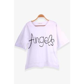 Breeze Beyaz 9-16 Yaş Taşlı Yazı Baskılı Kız Çocuk T-shirt