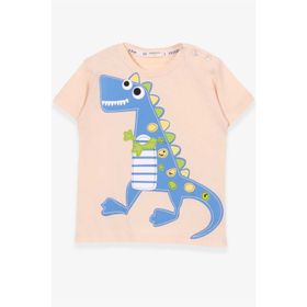 Breeze Dinozor Baskılı Bej 2-6 Yaş Erkek Çocuk T-shirt