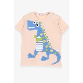 Breeze Dinozor Baskılı Bej 2-6 Yaş Erkek Çocuk T-shirt