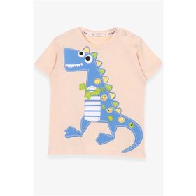 Breeze Dinozor Baskılı Bej 2-6 Yaş Erkek Çocuk T-shirt
