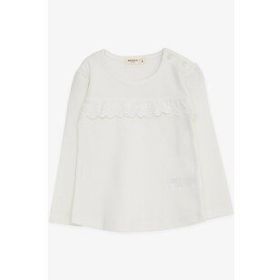 Breeze Ekru 1-4 Yaş Uzun Kollu Güpürlü Kız Çocuk T-shirt