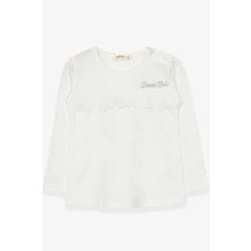 Breeze Ekru 1-4 Yaş Uzun Kollu Güpürlü Kız Çocuk T-shirt