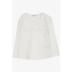 Breeze Ekru 1-4 Yaş Uzun Kollu Güpürlü Kız Çocuk T-shirt