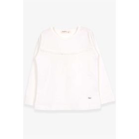 Breeze Ekru 2-6 Yaş Uzun Kollu Güpürlü Kız Çocuk T-shirt