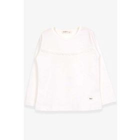 Breeze Ekru 2-6 Yaş Uzun Kollu Güpürlü Kız Çocuk T-shirt