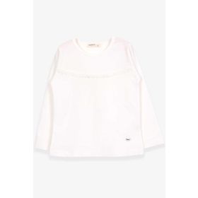 Breeze Ekru 2-6 Yaş Uzun Kollu Güpürlü Kız Çocuk T-shirt