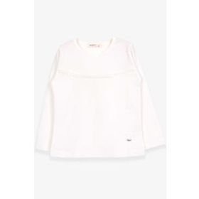 Breeze Ekru 2-6 Yaş Uzun Kollu Güpürlü Kız Çocuk T-shirt