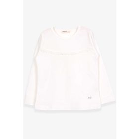 Breeze Ekru 2-6 Yaş Uzun Kollu Güpürlü Kız Çocuk T-shirt
