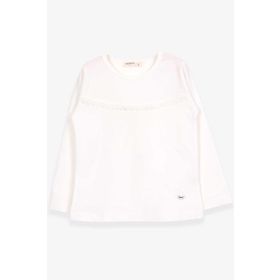 Breeze Ekru 2-6 Yaş Uzun Kollu Güpürlü Kız Çocuk T-shirt