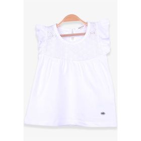 Breeze Ekru 4-8 Yaş Dantelli Kız Çocuk T-shirt