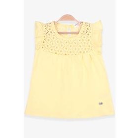 Breeze Ekru 4-8 Yaş Dantelli Kız Çocuk T-shirt
