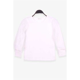 Breeze Ekru 8-12 Yaş Kolları Tül Detaylı Kız Çocuk T-shirt