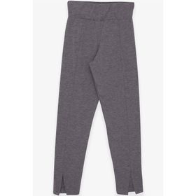 Breeze Gri Melanj 8-14 Yaş Paçası Yırtmaçlı Kız Çocuk Tayt
