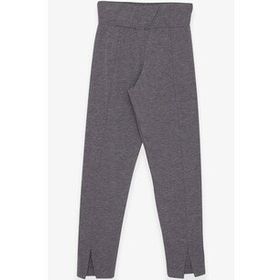 Breeze Gri Melanj 8-14 Yaş Paçası Yırtmaçlı Kız Çocuk Tayt