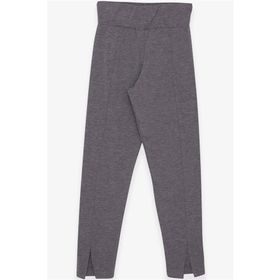 Breeze Gri Melanj 8-14 Yaş Paçası Yırtmaçlı Kız Çocuk Tayt