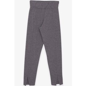 Breeze Gri Melanj 8-14 Yaş Paçası Yırtmaçlı Kız Çocuk Tayt