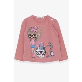 Breeze Gülkurusu 1-4 Yaş Uzun Kollu Ressam Baskılı Kız Çocuk T-shirt