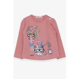Breeze Gülkurusu 1-4 Yaş Uzun Kollu Ressam Baskılı Kız Çocuk T-shirt