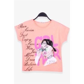 Breeze Neon Turuncu 10-16 Yaş Baskılı Kız Çocuk T-shirt