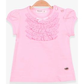 Breeze Pembe 9 Ay-8 Yaş Güpürlü Kız Çocuk T-shirt