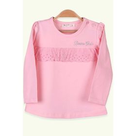 Breeze Pudra 1-4 Yaş Uzun Kollu Güpürlü Kız Çocuk T-shirt