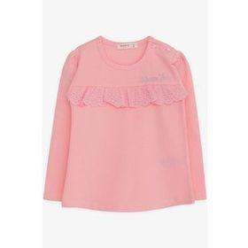 Breeze Pudra 1-4 Yaş Uzun Kollu Güpürlü Kız Çocuk T-shirt