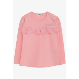 Breeze Pudra 1-4 Yaş Uzun Kollu Güpürlü Kız Çocuk T-shirt